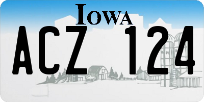 IA license plate ACZ124