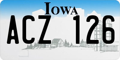 IA license plate ACZ126
