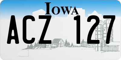 IA license plate ACZ127