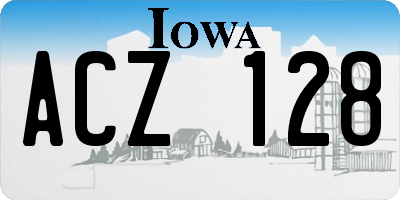 IA license plate ACZ128