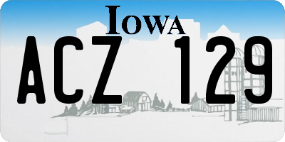IA license plate ACZ129