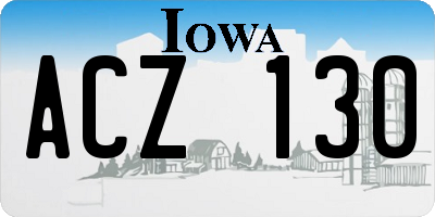 IA license plate ACZ130