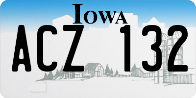 IA license plate ACZ132