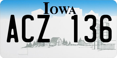 IA license plate ACZ136