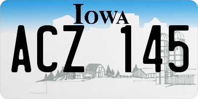 IA license plate ACZ145