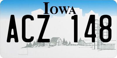 IA license plate ACZ148