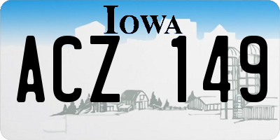 IA license plate ACZ149