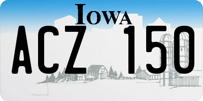 IA license plate ACZ150