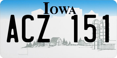 IA license plate ACZ151
