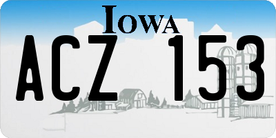 IA license plate ACZ153
