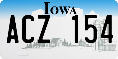 IA license plate ACZ154