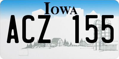 IA license plate ACZ155
