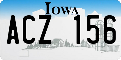 IA license plate ACZ156