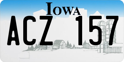 IA license plate ACZ157