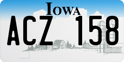 IA license plate ACZ158