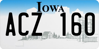 IA license plate ACZ160
