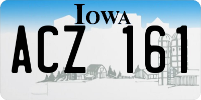 IA license plate ACZ161
