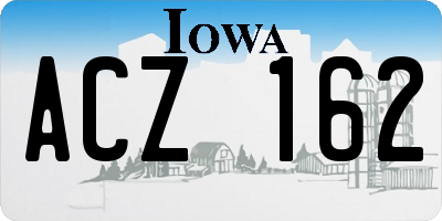 IA license plate ACZ162