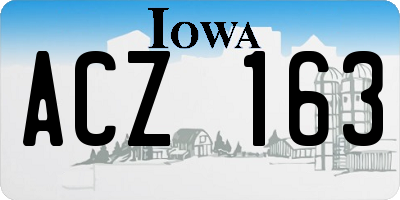IA license plate ACZ163
