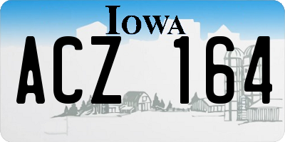 IA license plate ACZ164