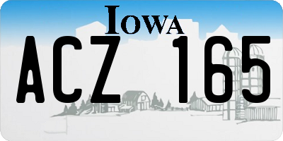 IA license plate ACZ165