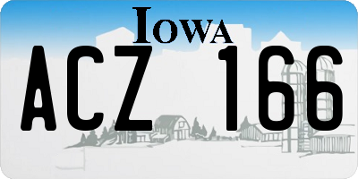 IA license plate ACZ166