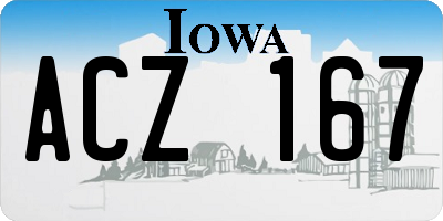 IA license plate ACZ167
