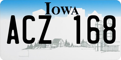 IA license plate ACZ168
