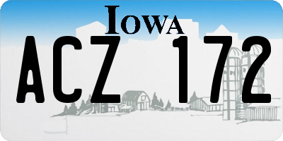IA license plate ACZ172