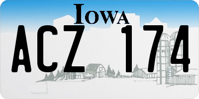 IA license plate ACZ174