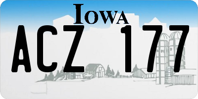 IA license plate ACZ177