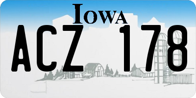 IA license plate ACZ178