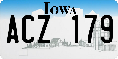 IA license plate ACZ179