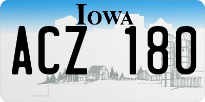 IA license plate ACZ180