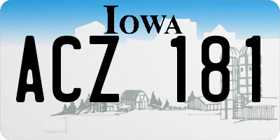 IA license plate ACZ181