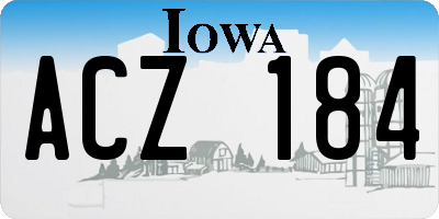 IA license plate ACZ184
