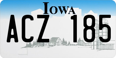 IA license plate ACZ185