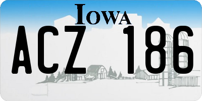 IA license plate ACZ186