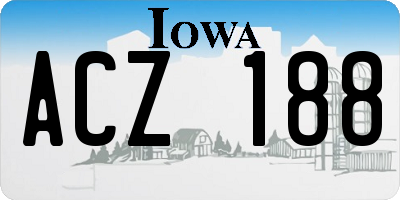 IA license plate ACZ188
