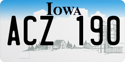 IA license plate ACZ190