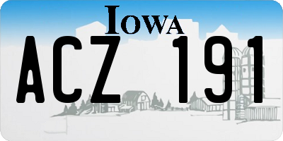 IA license plate ACZ191