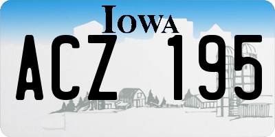 IA license plate ACZ195
