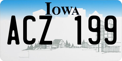 IA license plate ACZ199
