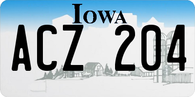 IA license plate ACZ204