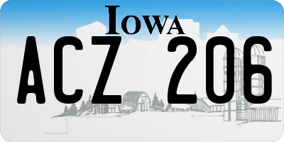 IA license plate ACZ206