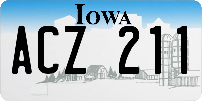 IA license plate ACZ211