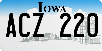 IA license plate ACZ220