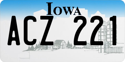 IA license plate ACZ221