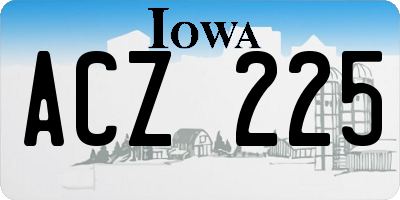 IA license plate ACZ225