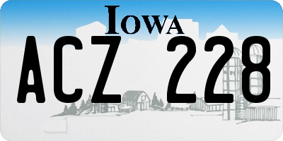 IA license plate ACZ228